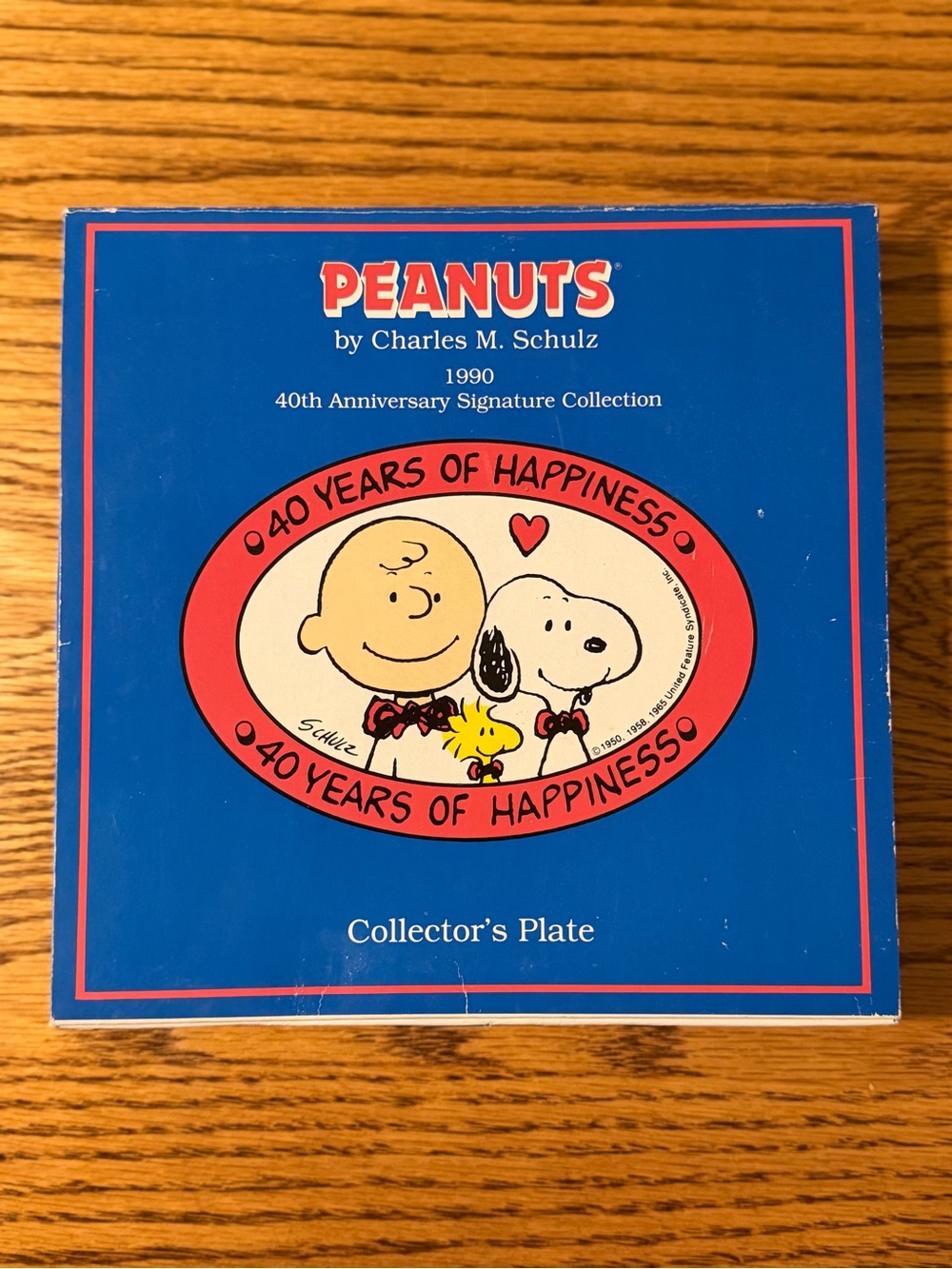 Vintage 1990 Peanuts 40th Anniversary Collector Plate Willitts Snoopy Boxed